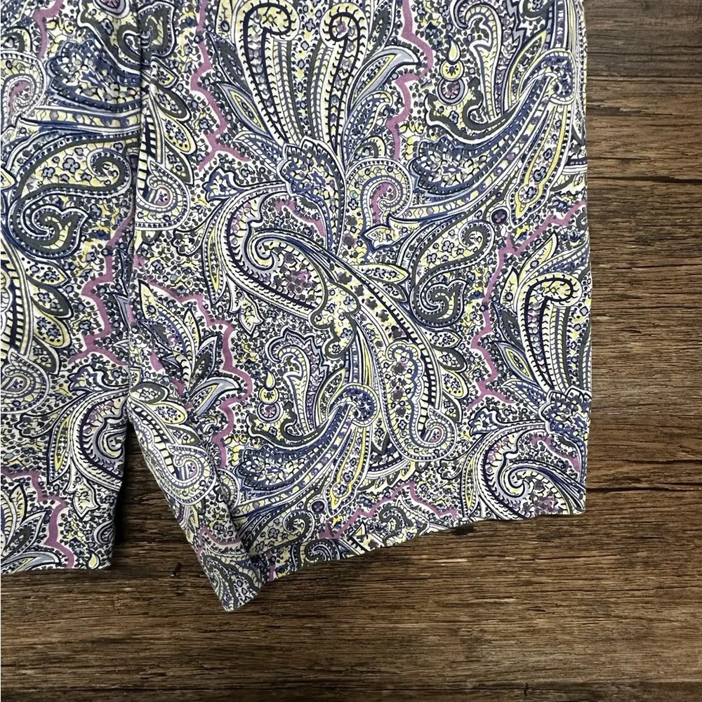 Talbots Blue and Purple Bermuda Shorts with Paisley Print - Picture 4 of 11